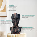 GoHooked abstract geometric bust statue in black copper finish, representing 'Speak No Evil'. Made of polyresin.