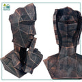 Go Hooked abstract geometric polyresin bust statues in black copper finish, representing 'Speak No Evil'.