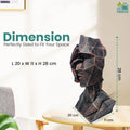 GoHooked abstract geometric human face bust statue in black copper finish, representing wisdom and positivity.