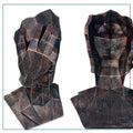 GoHooked abstract geometric polyresin showpiece in black copper finish, depicting a face covering its eyes.