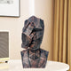 BIANCO Abstract Human Face Showpiece for Living Room, Bookshelf, Tabletop Decoration | Polyresin Geometric Figurines | Modern Abstract Face Statue Home & Office Decoration (Black Copper Finish)