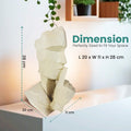 GoHooked abstract geometric polyresin showpiece in marble finish, depicting a face with finger to lips. Modern decor.