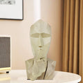 GoHooked abstract geometric face statue, marble finish, modern decor for living room or bookshelf.