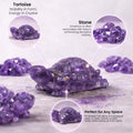 Go Hooked natural amethyst crystal tortoise figurine for peace and healing. Purple stone, 7.5cm.