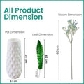 GoHooked light blue artificial baby's breath flowers with a white textured vase. Realistic rubber flower heads and plastic stems.
