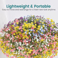 GoHooked multicolor artificial baby's breath flowers made of soft rubber and plastic stems. Realistic floral arrangement.