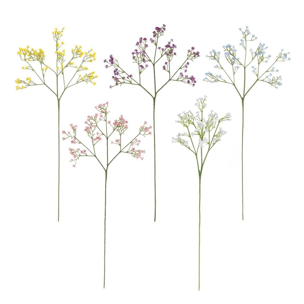 GoHooked multicolor artificial baby's breath flowers, made of soft rubber and plastic, perfect for bouquets and arrangements.