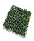 GoHooked artificial boxwood hedge grass tile, green, 40cm x 60cm, for outdoor and indoor decor.
