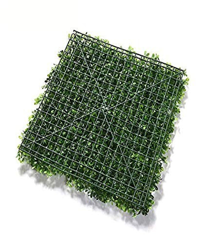 GoHooked artificial boxwood hedge grass tile, green, 40cm x 60cm, for outdoor and indoor decor.