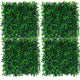 Go Hooked Artificial Grass Vertical Wall Panel Small Leaves Tiles, Grass Mat (Green, 40 X 60 cm), Set of 4