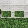 GoHooked green artificial grass vertical wall tiles, set of 2, 40x60cm, for indoor/outdoor decor.