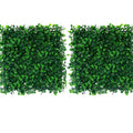 GoHooked Set of 2 green artificial grass wall tiles with small leaves, durable plastic, realistic and UV protected.