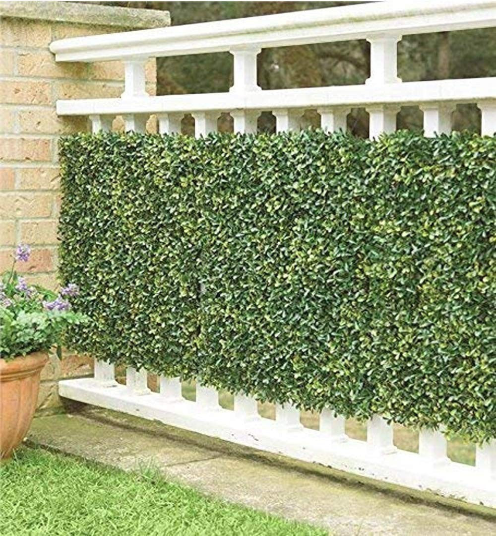 GoHooked artificial grass wall tiles provide lush green privacy for outdoor and indoor spaces. Set of 2.