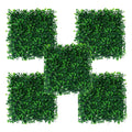 GoHooked green artificial grass vertical wall tiles, set of 5, 40x60cm, for indoor/outdoor decor.