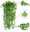 GoHooked artificial hanging ivy vine with realistic green leaves, 6ft long, perfect for decor.