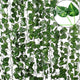 Deehome (Pack of 12 Artificial Hanging Ivy Garlands Mapple Leaves Greenercy Vine Creepers Plants Bunch for Home, Office, Balcony, Festive Craft, Party Decor Decoration (12 Strings,7.5 FT Each,Green)
