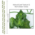 Go Hooked pack of 12 green artificial ivy leaf garlands, 7 ft each, with realistic leaf texture and vein patterns.