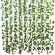 Go Hooked Artificial Hanging Creeper for Home Décor (Pack of 8, 7 Ft) | Green English Ivy Leaf Garland with 4×4 cm, 72 Leaves Each | Plastic Decorative Vine for Balcony, Walls, Garden Decoration
