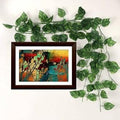 GoHooked pack of 10 artificial hanging ivy garlands with 30 green leaves each, 7.5 ft long, realistic and UV-resistant for home decor.