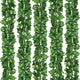 Deehome Silk Artificial Ivy Hanging Grass Creepers (Set of 12), for Home Decoration, Wall Decoration 12 (7.5 Ft Long), Green