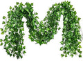 GoHooked Maple Green artificial ivy vines with realistic leaves, 7.5 ft each, set of 3, for home decor.