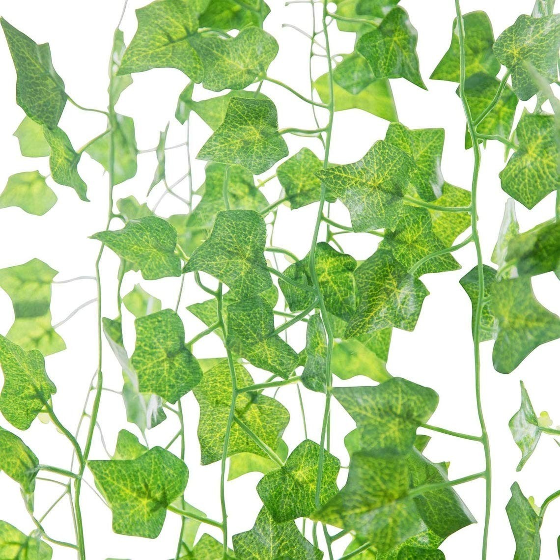 GoHooked Maple Green artificial ivy vines with realistic, lifelike leaves. Set of 24, 7.5 ft long each.