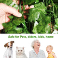 Go Hooked artificial maple leaf creeper garland, 6 ft, plastic, green, 24 pack. Safe for pets, elders, kids.