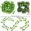 GoHooked artificial maple leaf creeper garland, 6 ft, plastic, green, 24 strands for home decor