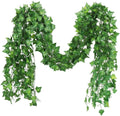 GoHooked green polyester artificial maple leaf creeper garland, 6ft long, 30 leaves per creeper. Pack of 5.