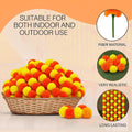 GoHooked orange and yellow artificial marigold flower garlands, made of fabric and plastic, perfect for festive decorations.