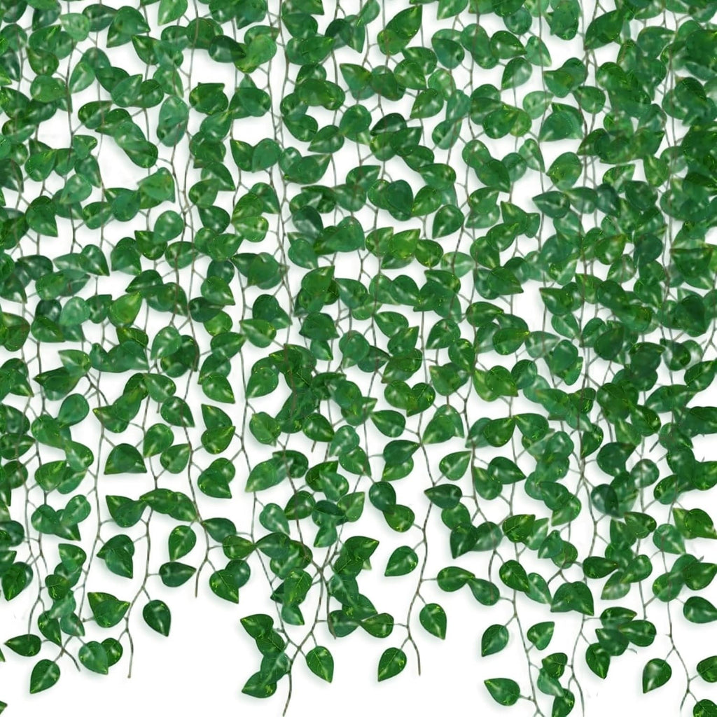 GoHooked artificial money plant hanging creeper garland with realistic green leaves for home and balcony decoration