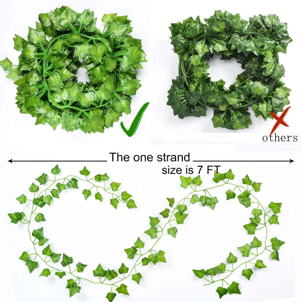 GoHooked artificial money plant leaf garland strings for home and event decoration, featuring realistic green foliage.
