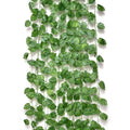 GoHooked pack of 8 green artificial money plant leaf creepers, 6ft each, polyester fabric for home and party decor.
