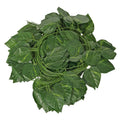 GoHooked pack of 8 artificial money plant leaf creepers, green polyester fabric, 6ft each, for home and party decor.