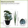 GoHooked Monstera Dubia artificial plant with 18 green patterned polyester leaves in a black nursery pot.