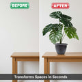 GoHooked artificial Monstera plant with 12 green leaves in a black nursery pot, perfect for home or office decor.