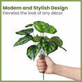 GoHooked artificial Monstera plant with 12 green patterned polyester leaves, 58.40 CM tall, realistic indoor decor.