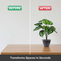 GoHooked pack of 2 artificial monstera plant with 12 green patterned leaves in a dark grey pot.