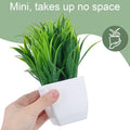 GoHooked green and white artificial plant in a small white pot, perfect for farmhouse decor.