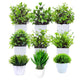 Go Hooked Artificial Plants Small, Mini Artificial Plants Indoor for Home Farmhouse Bathroom Shelf DÃ©cor Height 17CM Green and White 9 (Design May Vary)