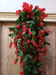 VIMIFORYOU Artificial Hanging Rose Garlands Artificial Rose Flowers Vines for Home D�cor, Party D�cor, Special Occasion D�cor (Pack of 2, 35 Inch,1 White & 1 Red)