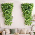 Go Hooked artificial watermelon peperomia creeper garland, 7 ft long, green plastic leaves, pack of 24, for home decor.