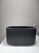 Go Hooked Large Oval Planter Pot (24x12) Inch | Aurelia Modern Ribbed Sandstone Texture Finish | UV & Weather Resistant Decorative Floor Planter for Balcony, Patio, Terrace, Garden & Entrance