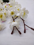 GoHooked baby pink cherry blossom orchid flower bunch, artificial polyester flowers with plastic stems for home decor.