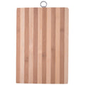 GoHooked rectangular bamboo cutting board with a stainless steel hanging ring. Natural wood color.