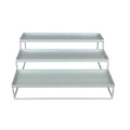 GoHooked Bianco white 3-tier step standing rack for kitchen spice bottles, jars, and pantry organization.