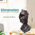 GoHooked BIANCO abstract geometric human face showpiece in black copper finish, made of polyresin. Modern decor.