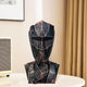 BIANCO Abstract Human Face Showpiece for Living Room, Bookshelf, Tabletop Decoration | Polyresin Geometric Figurines | Modern Abstract Face Statue Office & Home Decoration (Black Copper Finish)