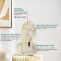 GoHooked Bianco abstract geometric face statue in marble finish, a modern polyresin showpiece for home and office decor.