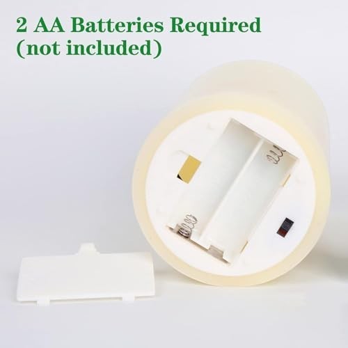 GoHooked BIANCO transparent acrylic LED tea light candle base with battery compartment open.